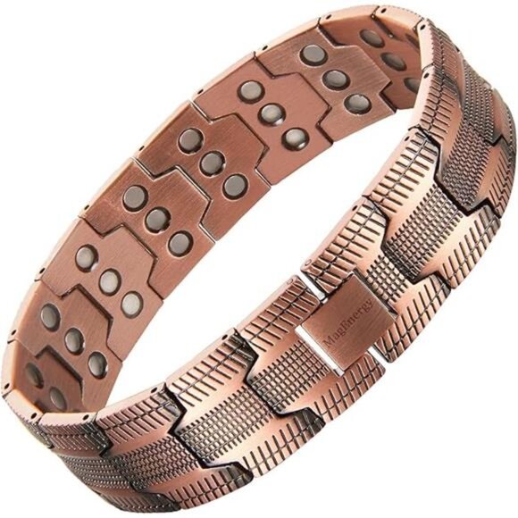 Mens Copper Bracelet Magnetic Wristband Adjustable 3X Therapy Jewelry Gift - Picture 7 of 7